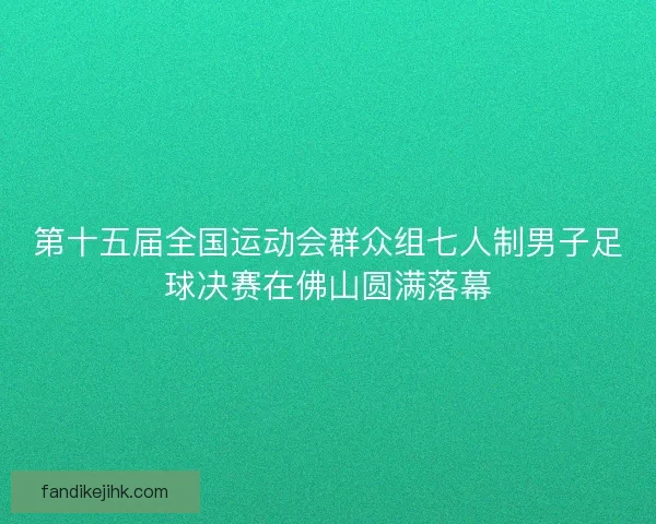 第十五届全国运动会群众组七人制男子足球决赛在佛山圆满落幕